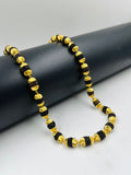 1 GRAM GOLD FORMING BLACK RUDRAKSHA MALA FOR MEN DESIGN A-13
