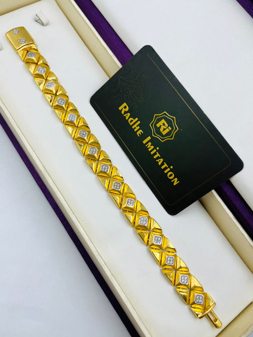 1 GRAM GOLD FORMING FULL DIAMOND BRACELET FOR MEN DESIGN A-379