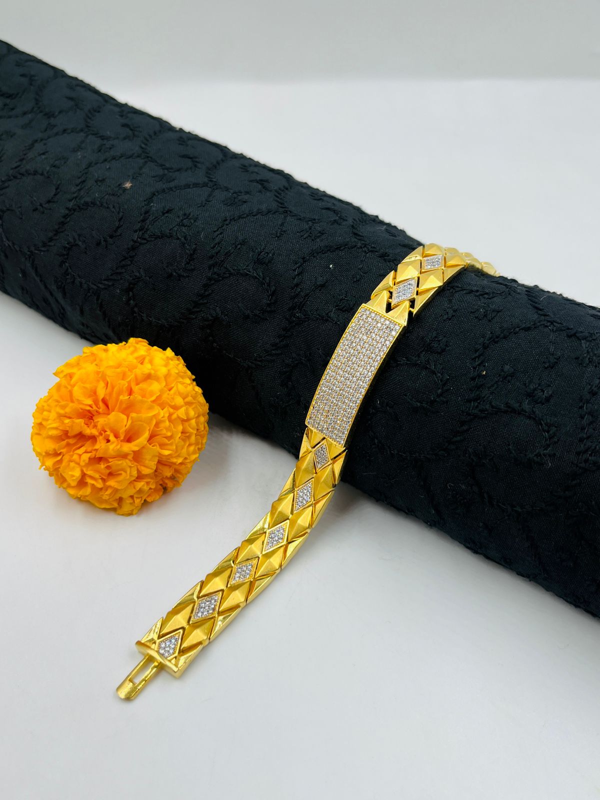 1 GRAM GOLD FORMING DIAMOND BRACELET FOR MEN DESIGN A-378
