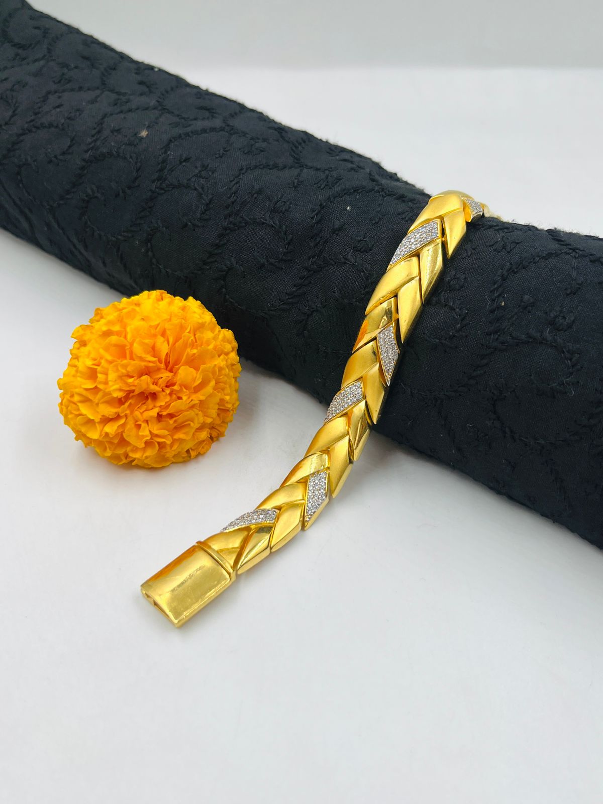 1 GRAM GOLD FORMING DIAMOND BRACELET FOR MEN DESIGN A-380