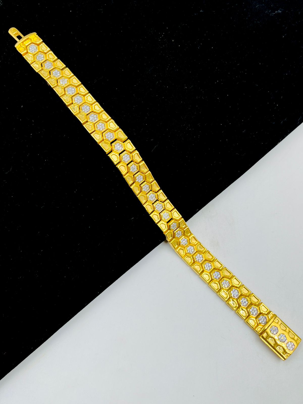 1 GRAM GOLD DIAMOND BRACELET FOR MEN DESIGN A-384