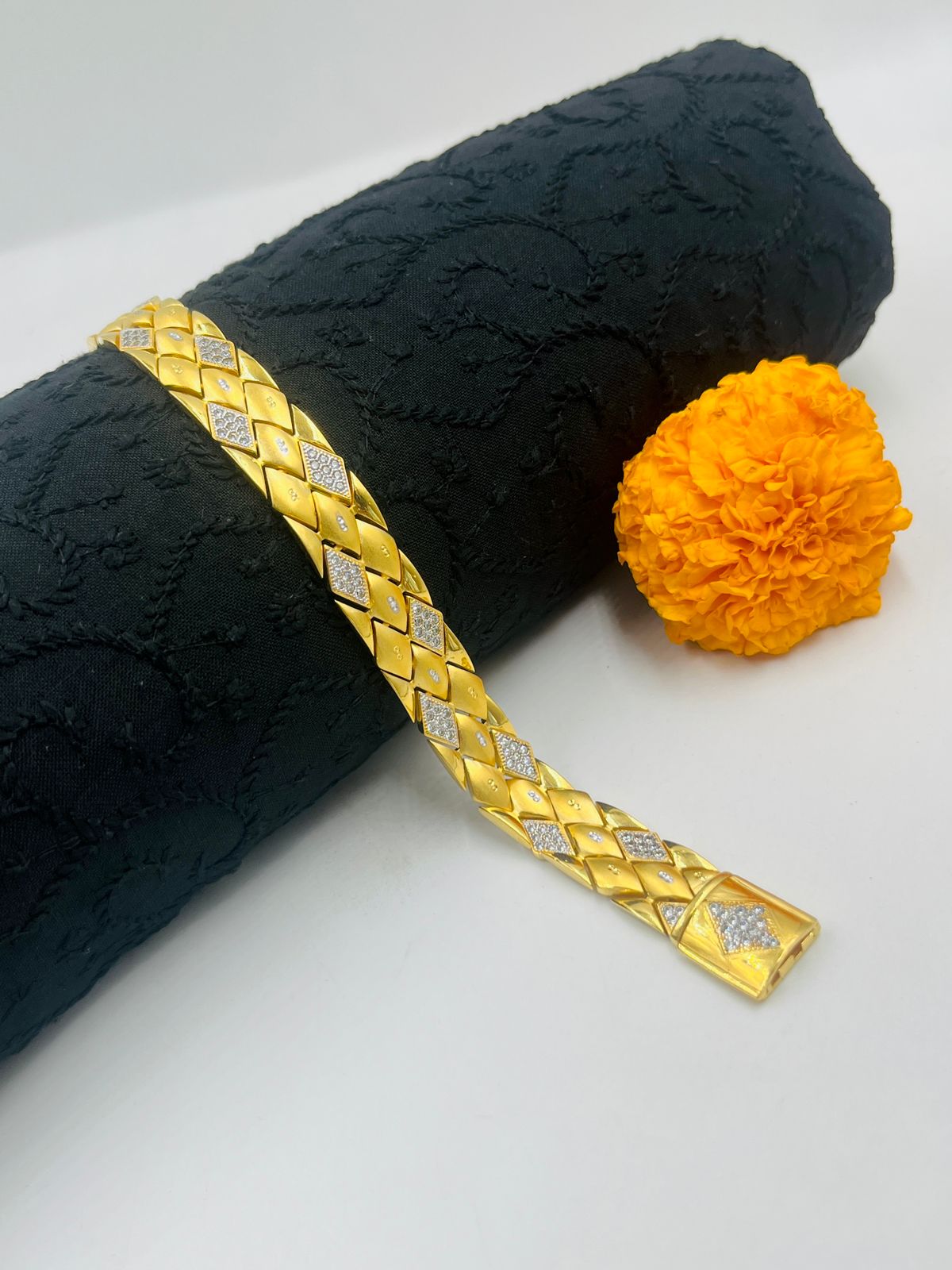 1 GRAM GOLD DIAMOND BRACELET FOR MEN DESIGN A-394