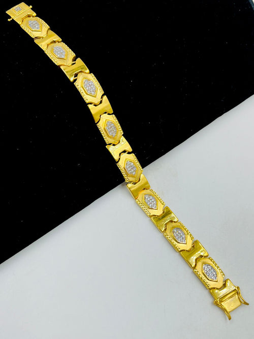 1 GRAM GOLD DIAMOND BRACELET FOR MEN DESIGN A-401