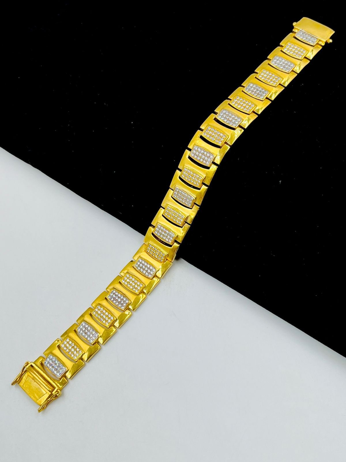 1 GRAM GOLD DIAMOND BRACELET FOR MEN DESIGN A-404