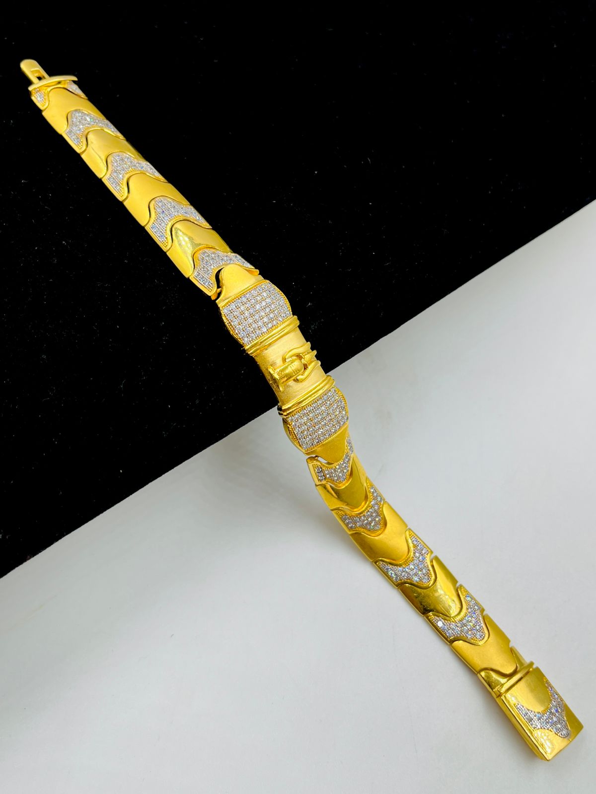 1 GRAM GOLD TRISHUL DIAMOND BRACELET FOR MEN DESIGN A-412