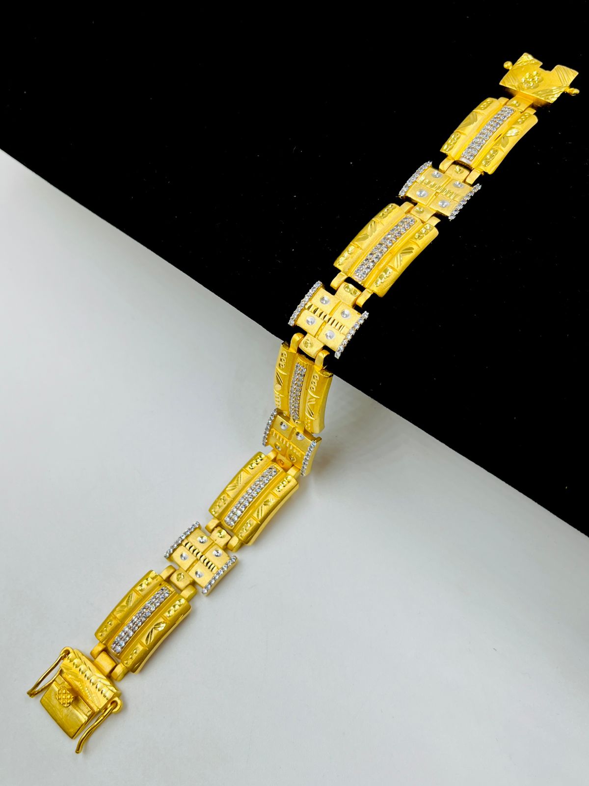 1 GRAM GOLD DIAMOND BRACELET FOR MEN DESIGN A-415
