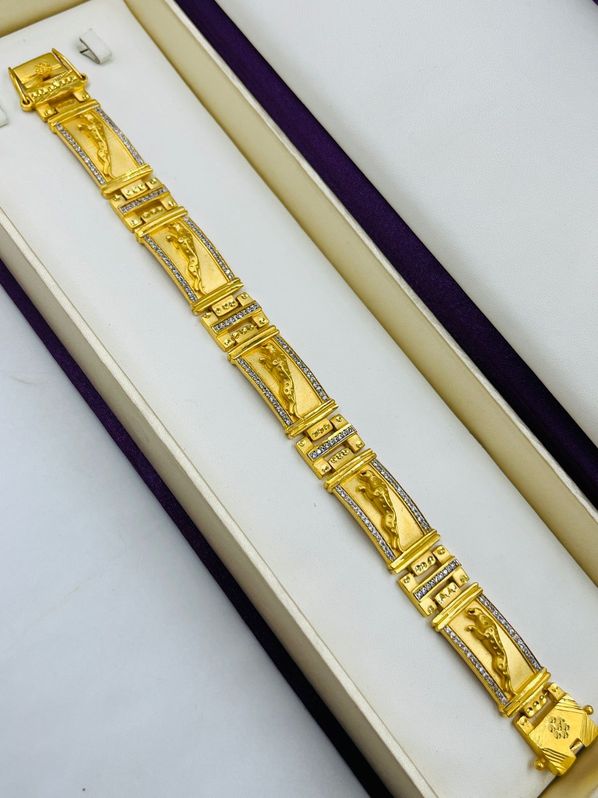 1 GRAM GOLD JAGUAR BRACELET FOR MEN DESIGN A-410