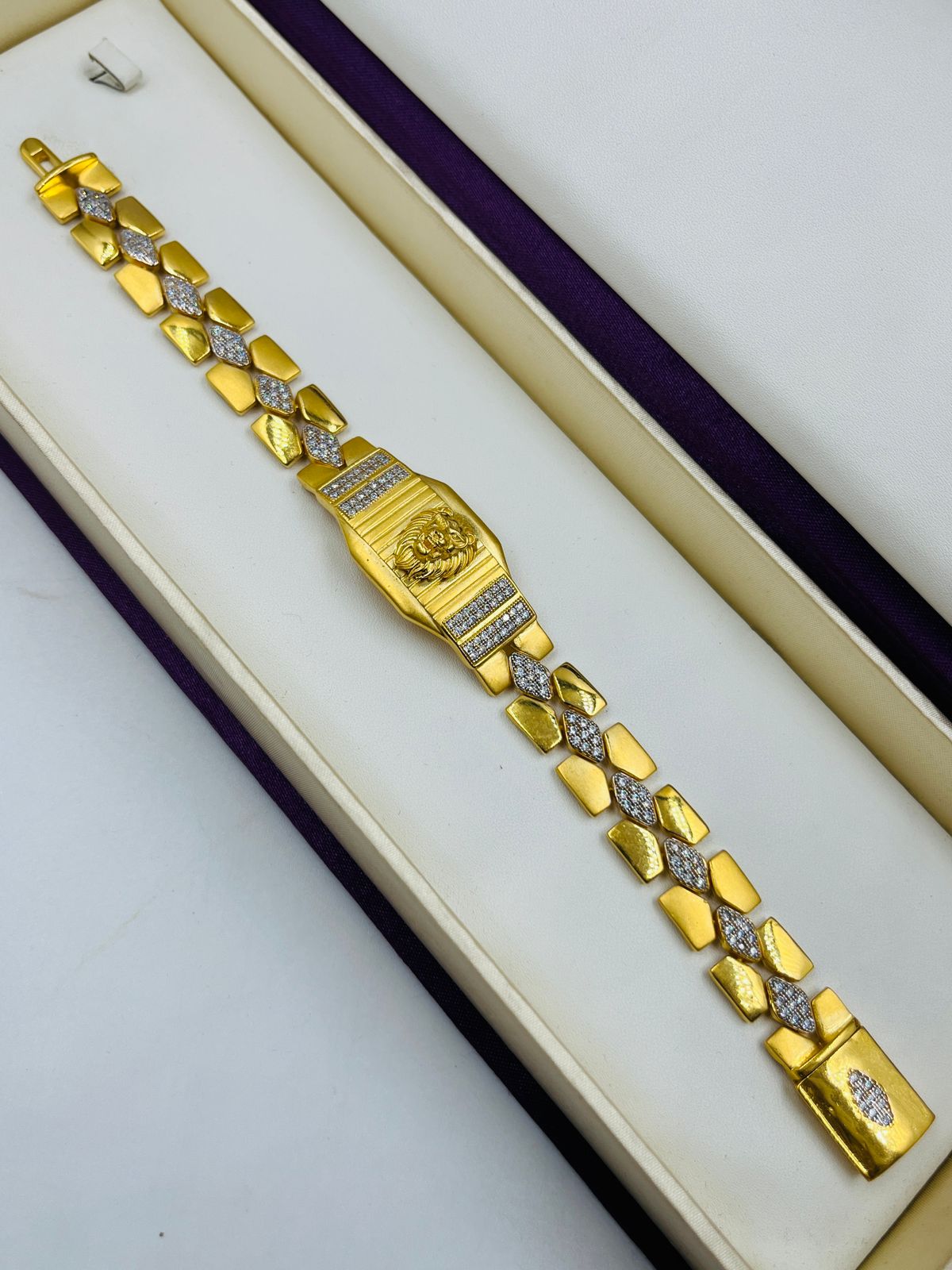 1 GRAM GOLD LION BRACELET FOR MEN DESIGN A-413