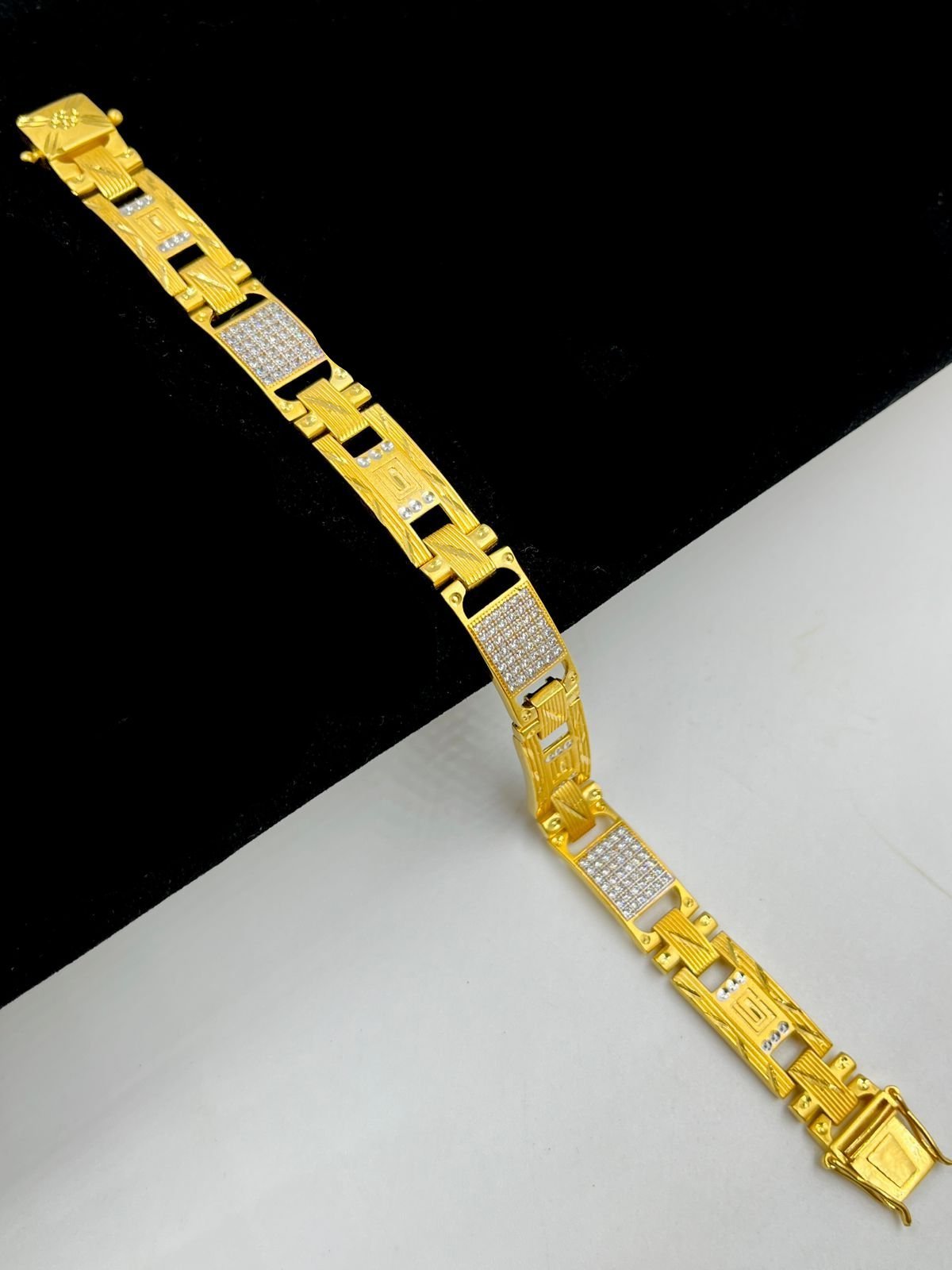 1 GRAM GOLD DIAMOND BRACELET FOR MEN DESIGN A-420