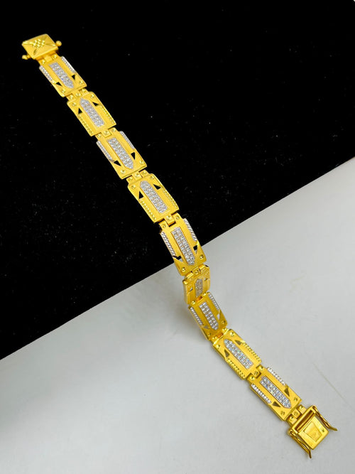 1 GRAM GOLD DIAMOND BRACELET FOR MEN DESIGN A-422