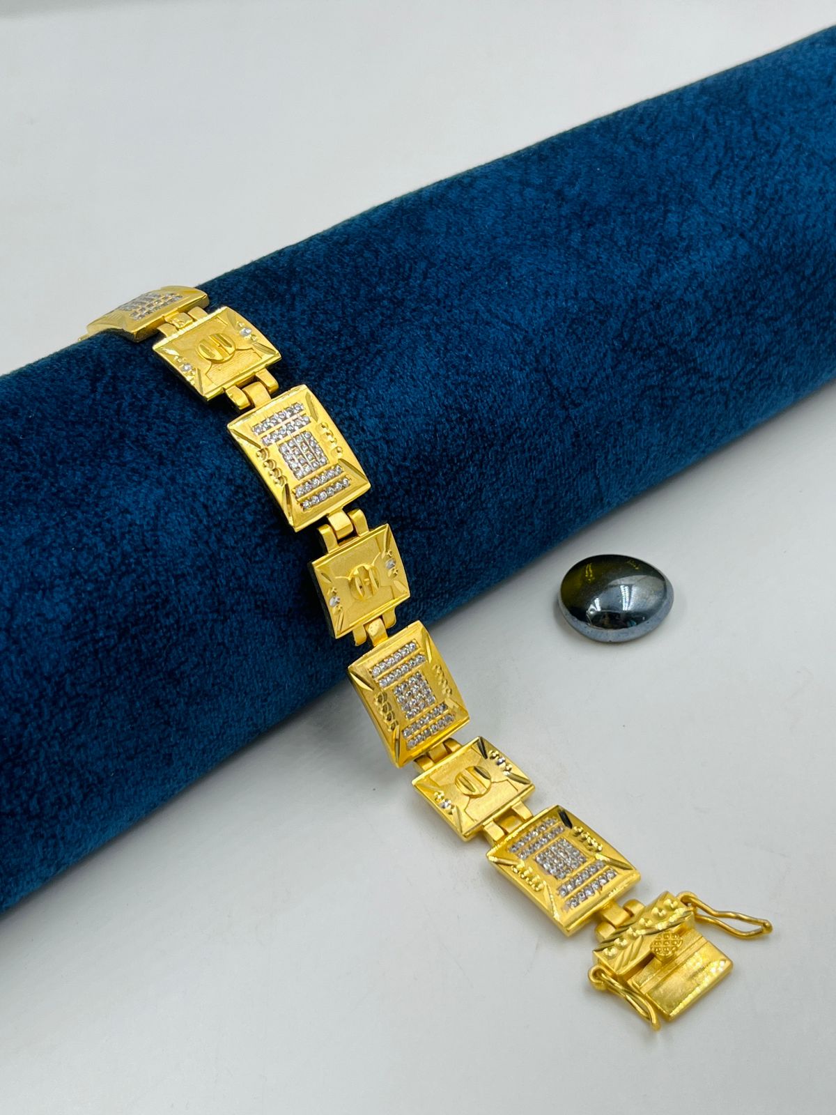 1 GRAM GOLD DIAMOND BRACELET FOR MEN DESIGN A-432