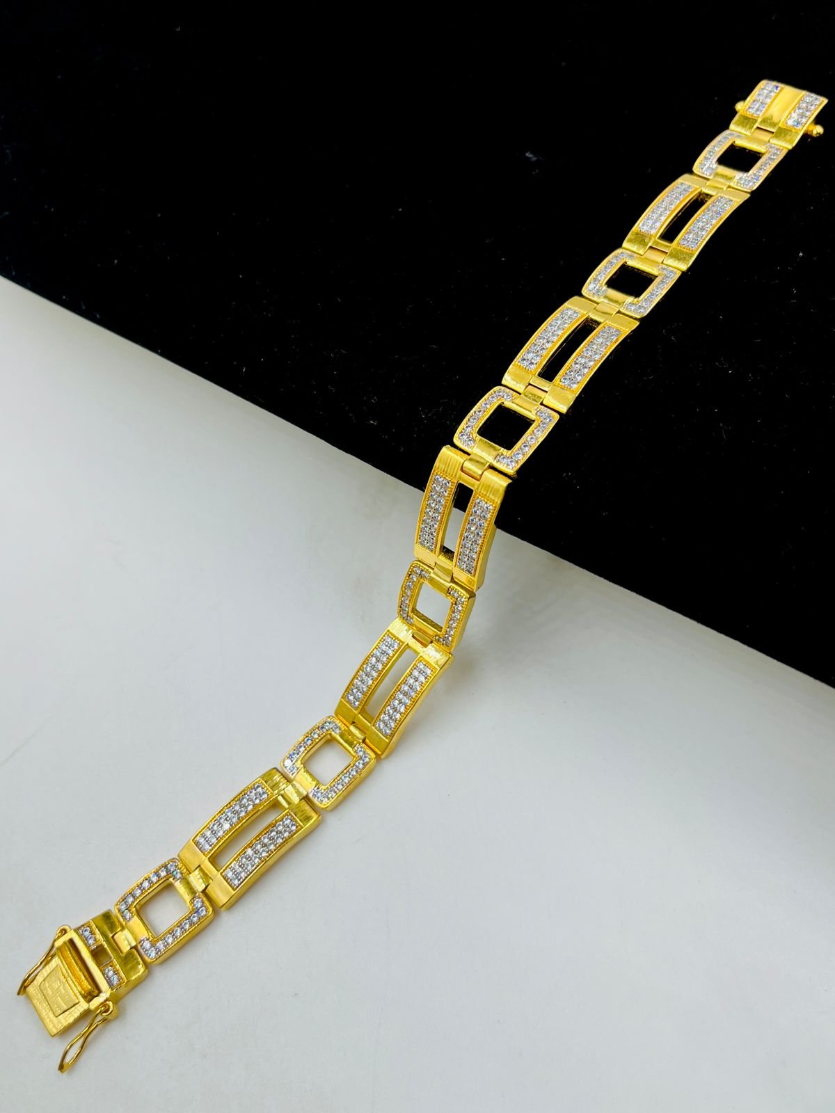 1 GRAM GOLD DIAMOND BRACELET FOR MEN DESIGN A-435
