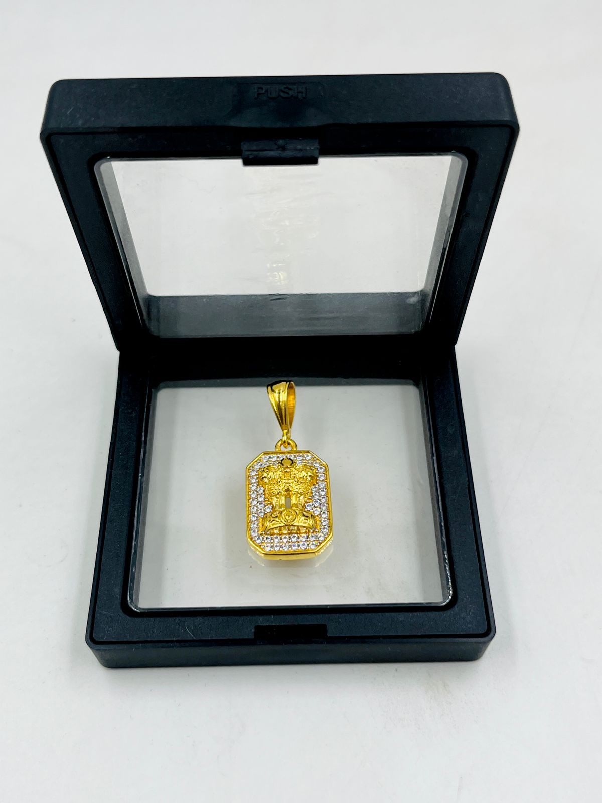 1 GRAM GOLD MUDRA DIAMOND PENDANT FOR MEN DESIGN A-542