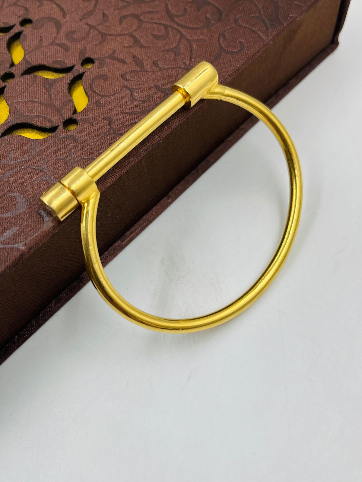 1 GRAM GOLD SCREW LOCK ANTIQUE KADA BRACELET FOR MEN DESIGN A-4