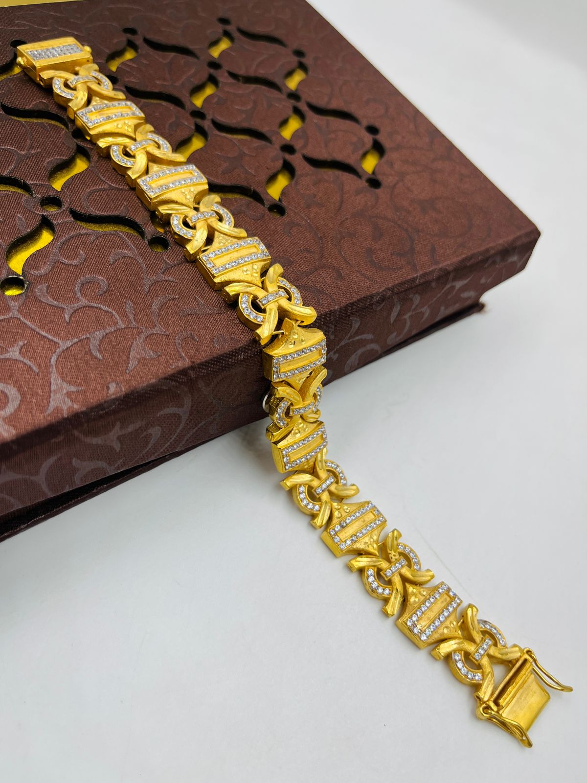 1 GRAM GOLD DIAMOND BRACELET FOR MEN DESIGN A-440