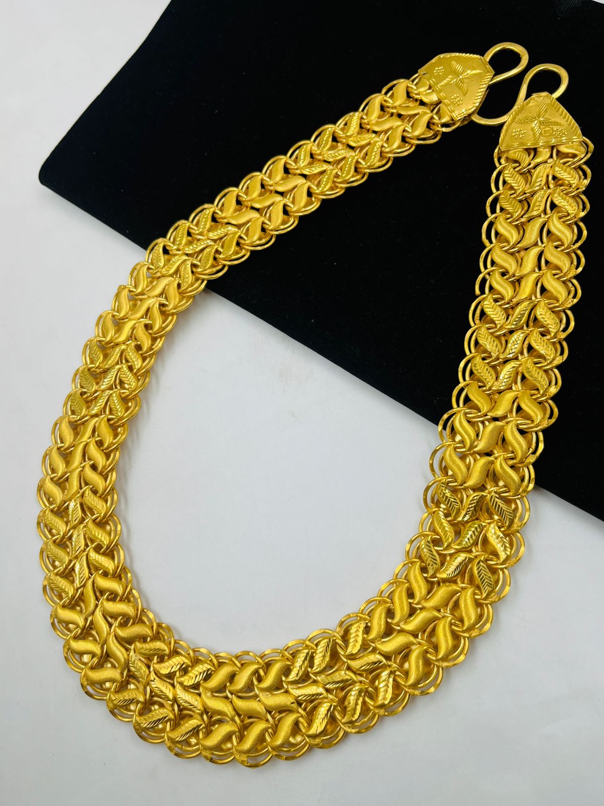 1 GRAM GOLD 2 LINE KOYLI CHAIN FOR MEN DESIGN A-716