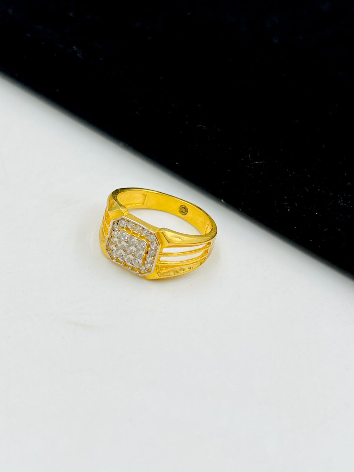 1 GRAM GOLD DIAMOND RING FOR MEN DESIGN A-1076