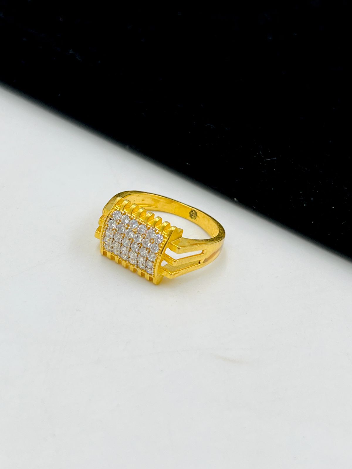 1 GRAM GOLD DIAMOND RING FOR MEN DESIGN A-1083