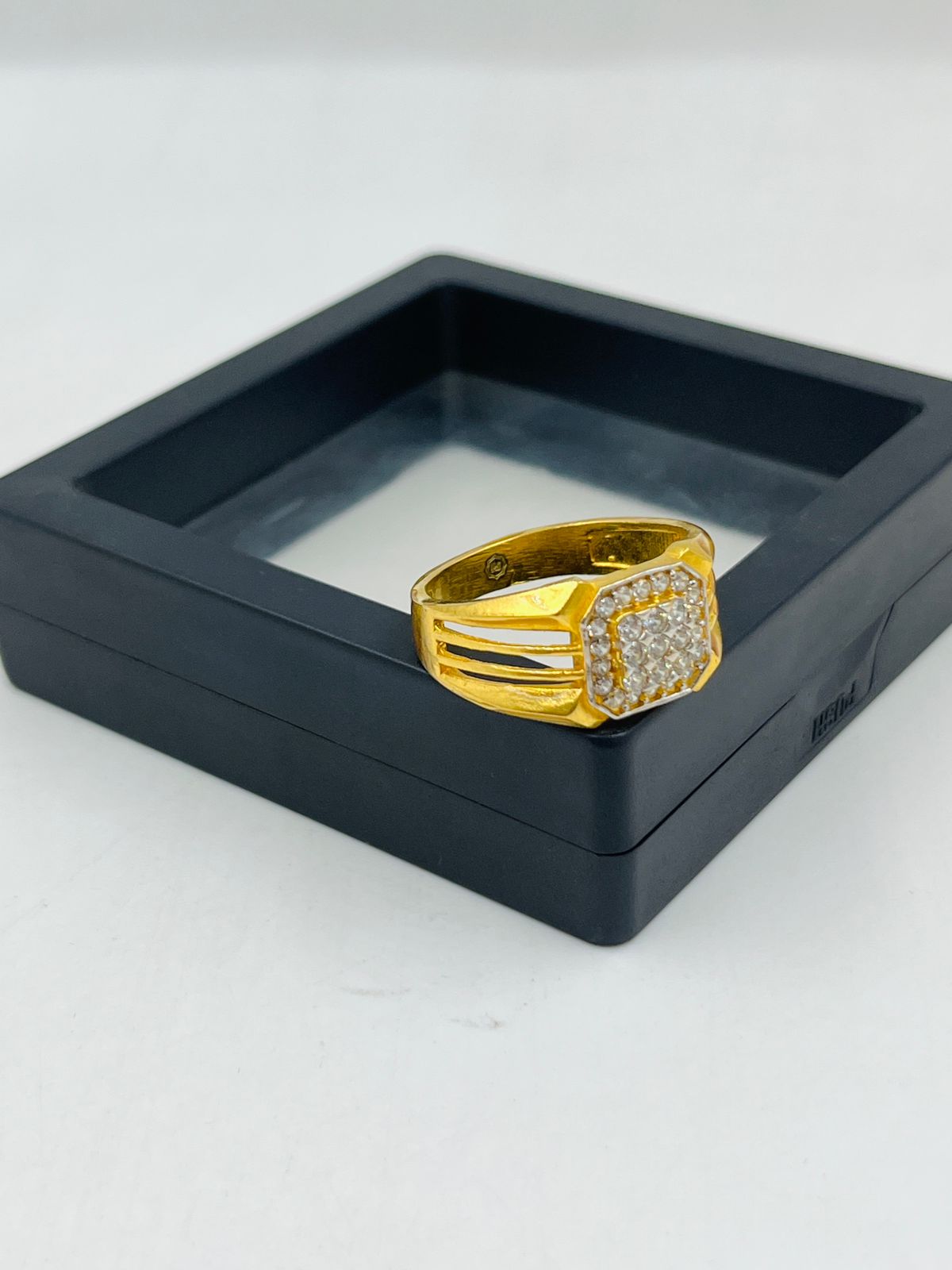 1 GRAM GOLD DIAMOND RING FOR MEN DESIGN A-1076