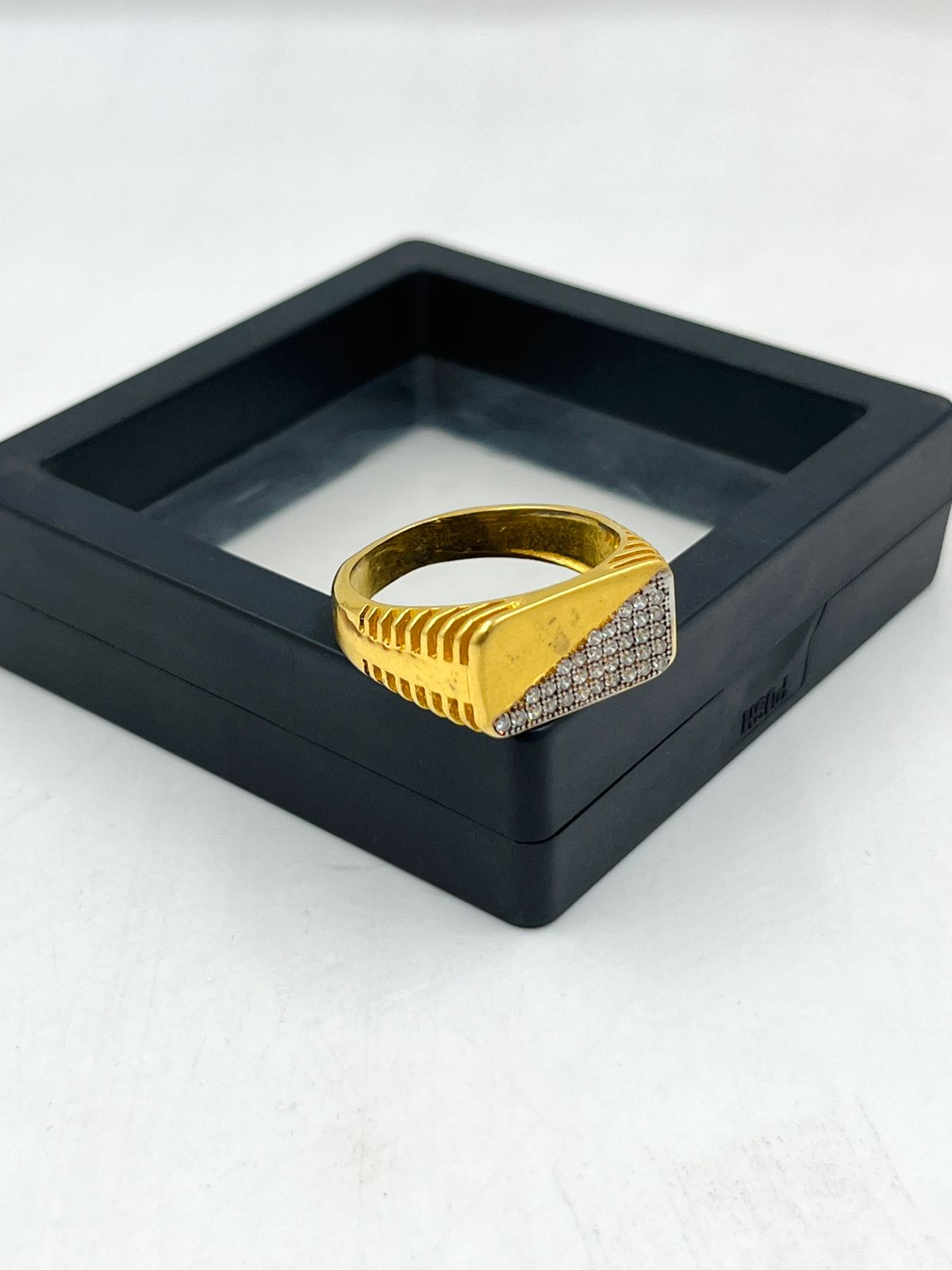 1 GRAM GOLD DIAMOND RING FOR MEN DESIGN A-1077