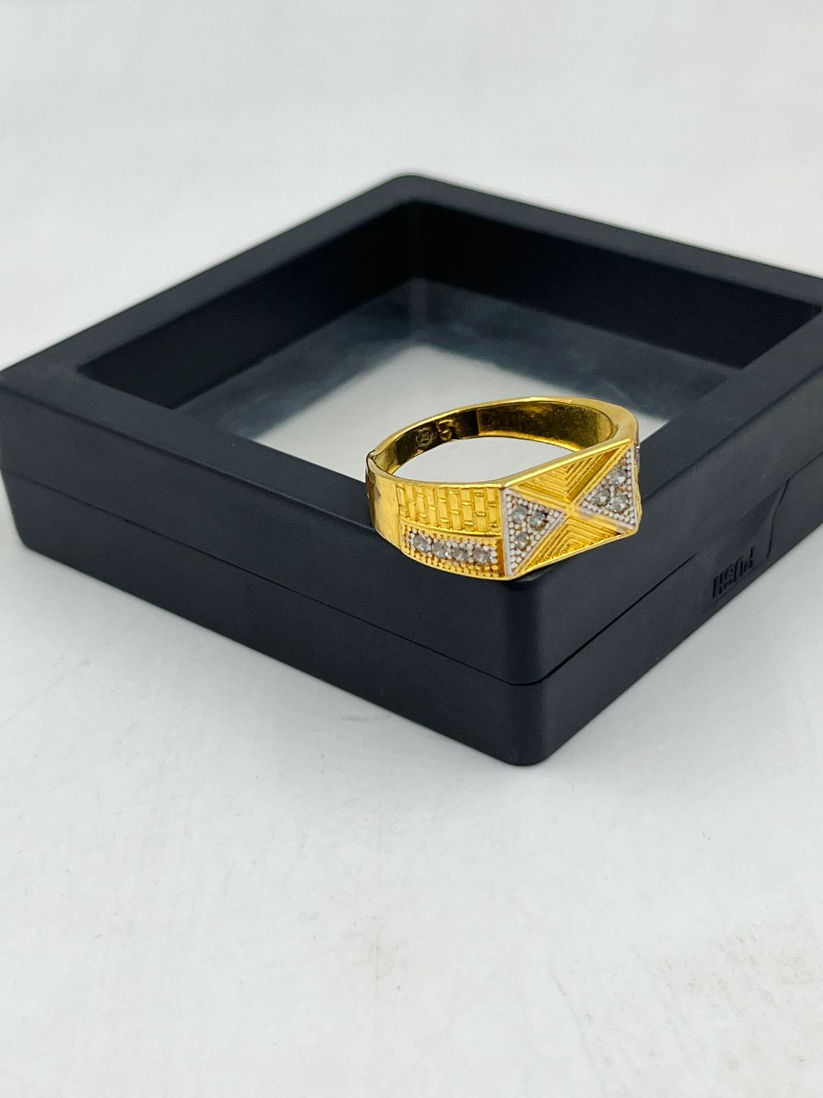 1 GRAM GOLD DIAMOND RING FOR MEN DESIGN A-1079
