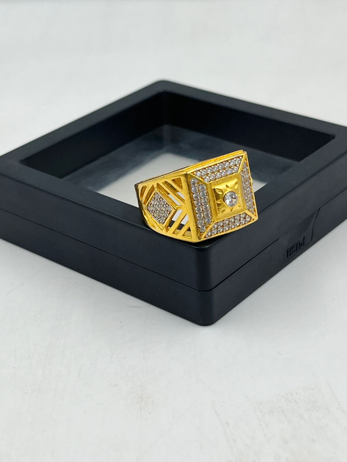 1 GRAM GOLD DIAMOND RING FOR MEN DESIGN A-1080