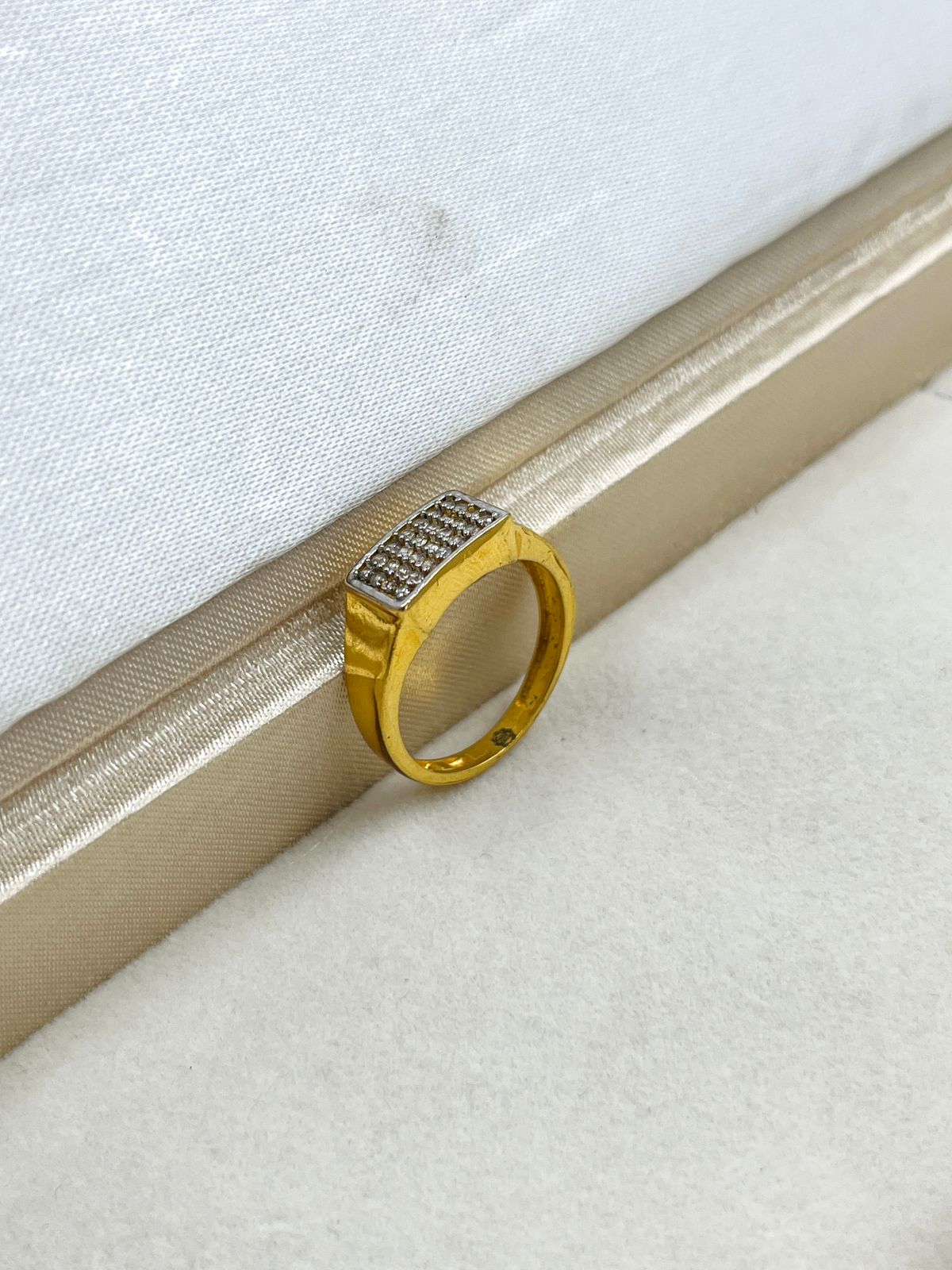 1 GRAM GOLD DIAMOND RING FOR MEN DESIGN A-1085