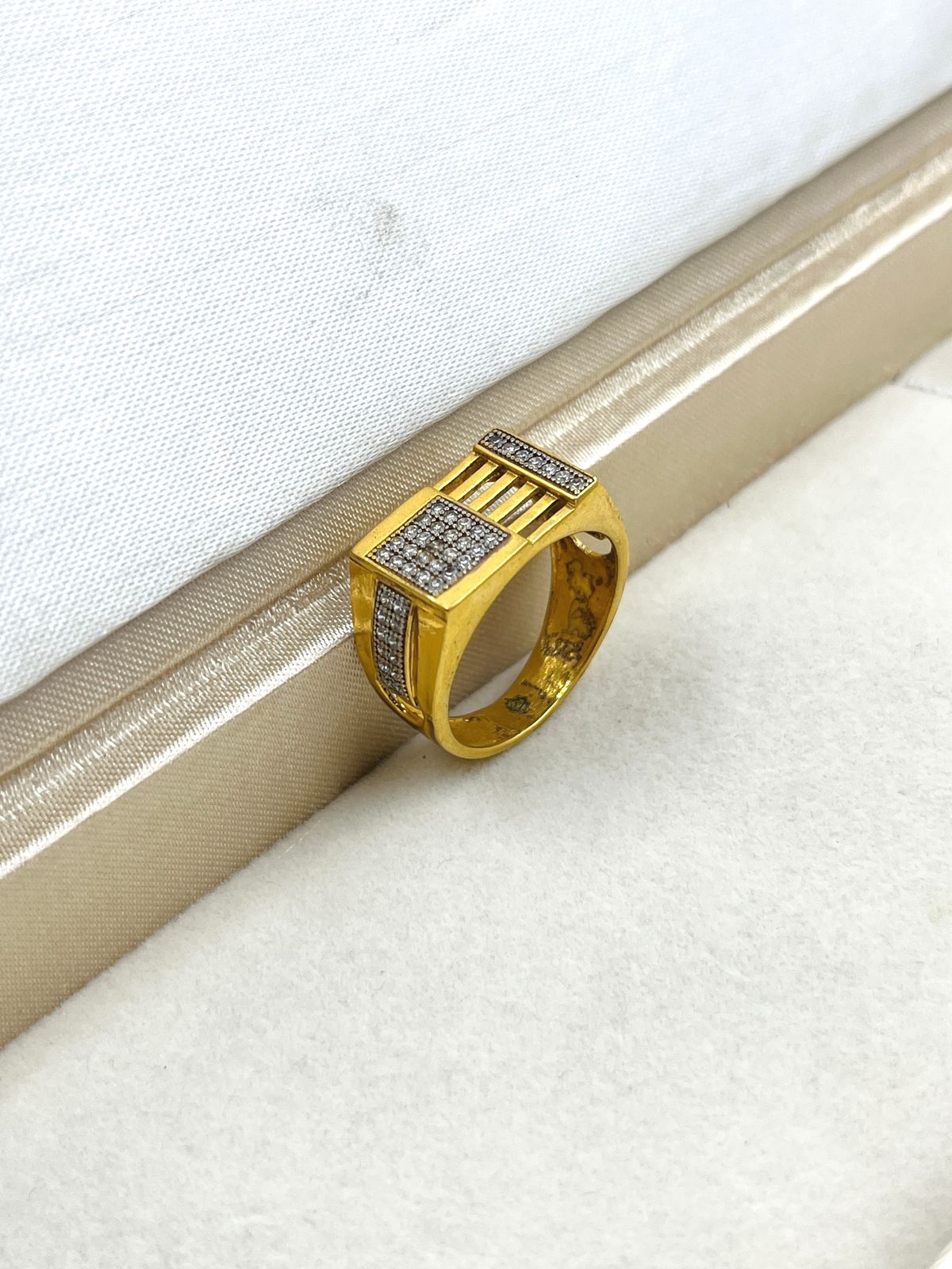 1 GRAM GOLD DIAMOND RING FOR MEN DESIGN A-1086