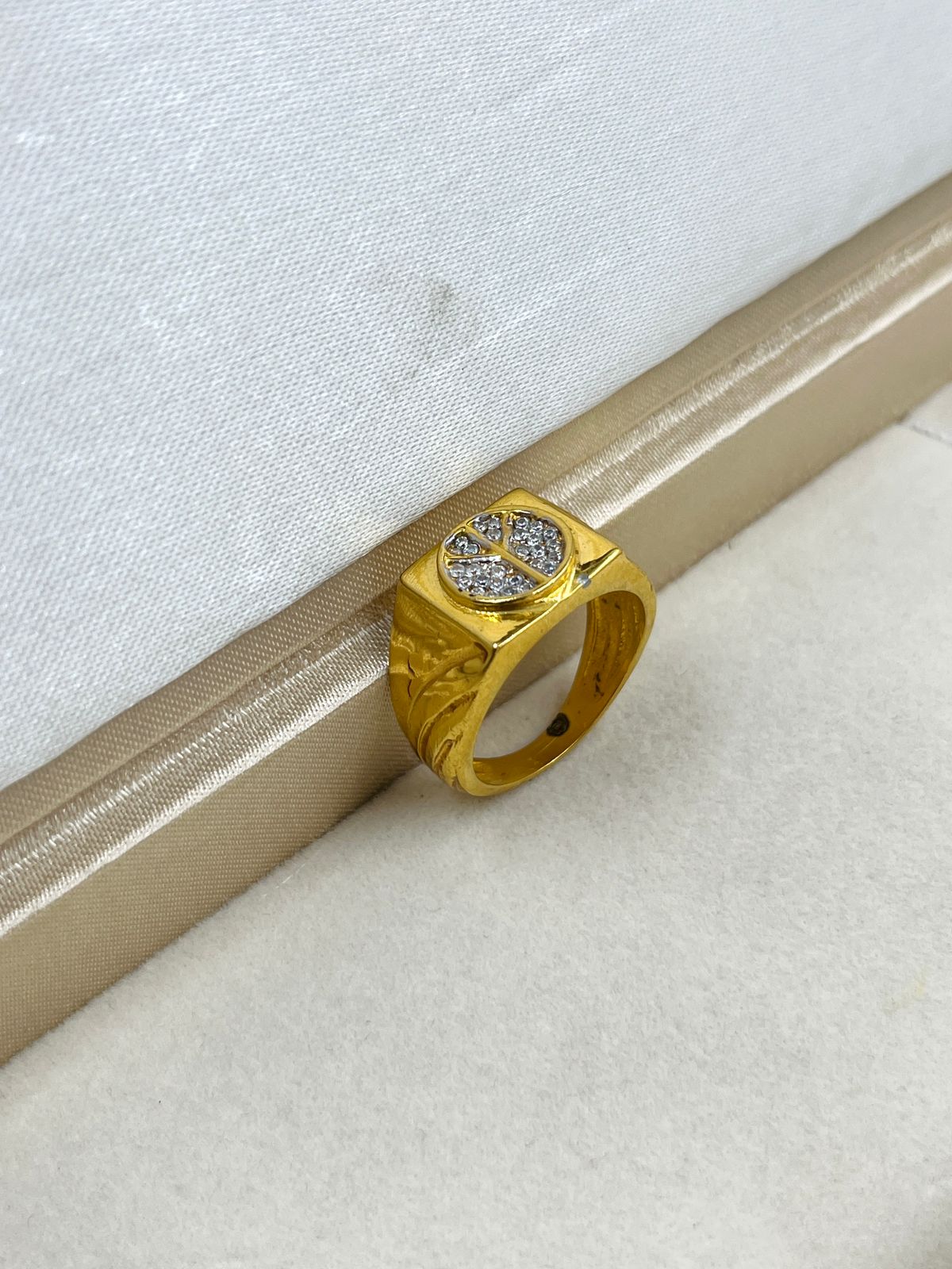 1 GRAM GOLD DIAMOND RING FOR MEN DESIGN A-1087
