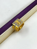 1 GRAM GOLD OM (AUM) DIAMOND RING FOR MEN DESIGN A-1091