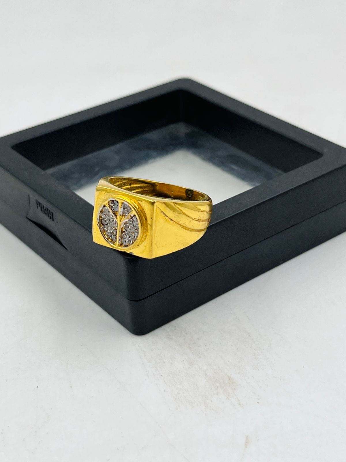 1 GRAM GOLD DIAMOND RING FOR MEN DESIGN A-1087