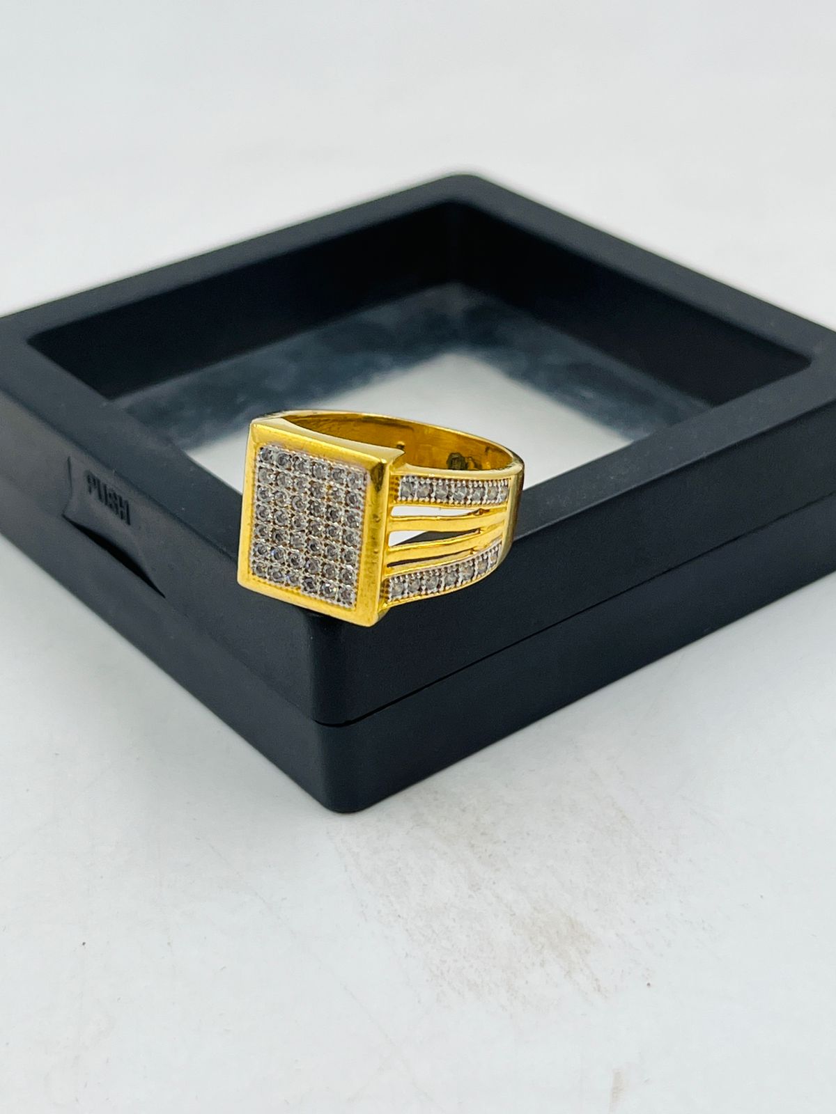 1 GRAM GOLD DIAMOND RING FOR MEN DESIGN A-1090