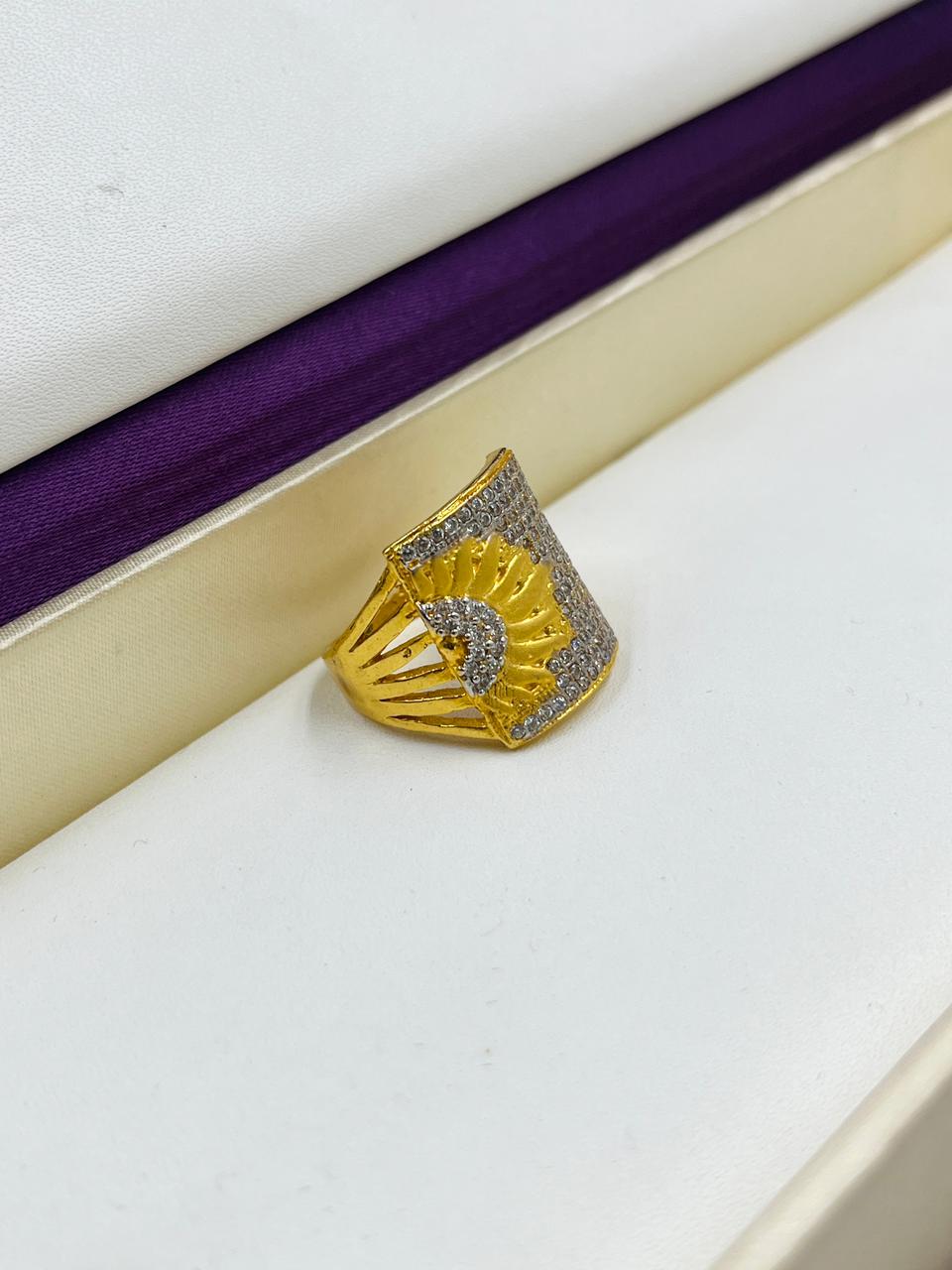 1 GRAM GOLD SURYA DEV RING FOR MEN DESIGN A-1094