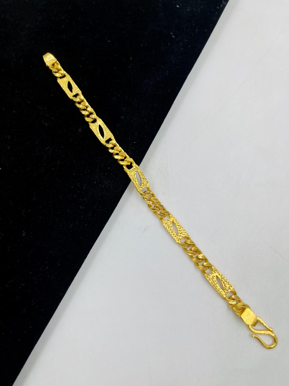 1 GRAM GOLD NAWABI BISCUITS BRACELET FOR MEN DESIGN A-445