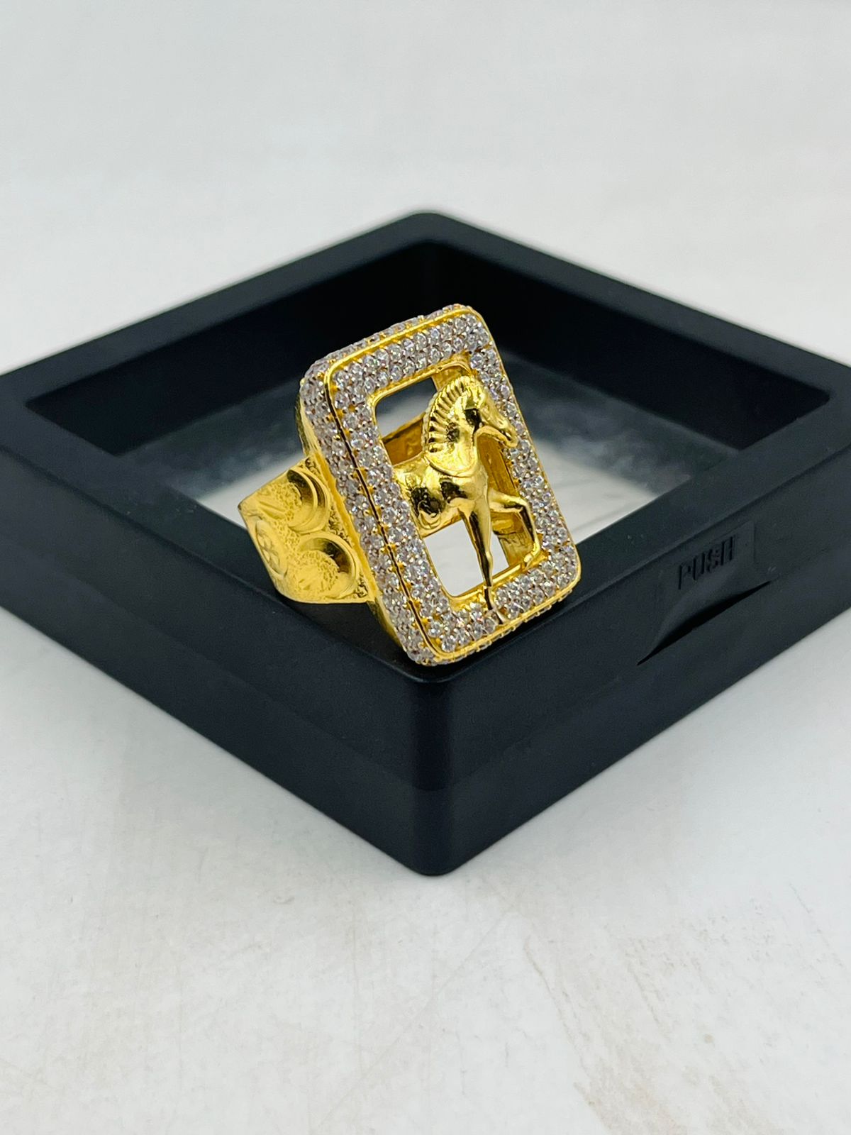 1 GRAM GOLD PLATING HORSE RING FOR MEN DESIGN A-323