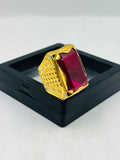 1 GRAM GOLD PLATING HEAVY LOOK DIAMOND RING FOR MEN DESIGN A-306