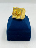 1 GRAM GOLD SHIV WITH TRISHUL RING FOR MEN DESIGN A-1109