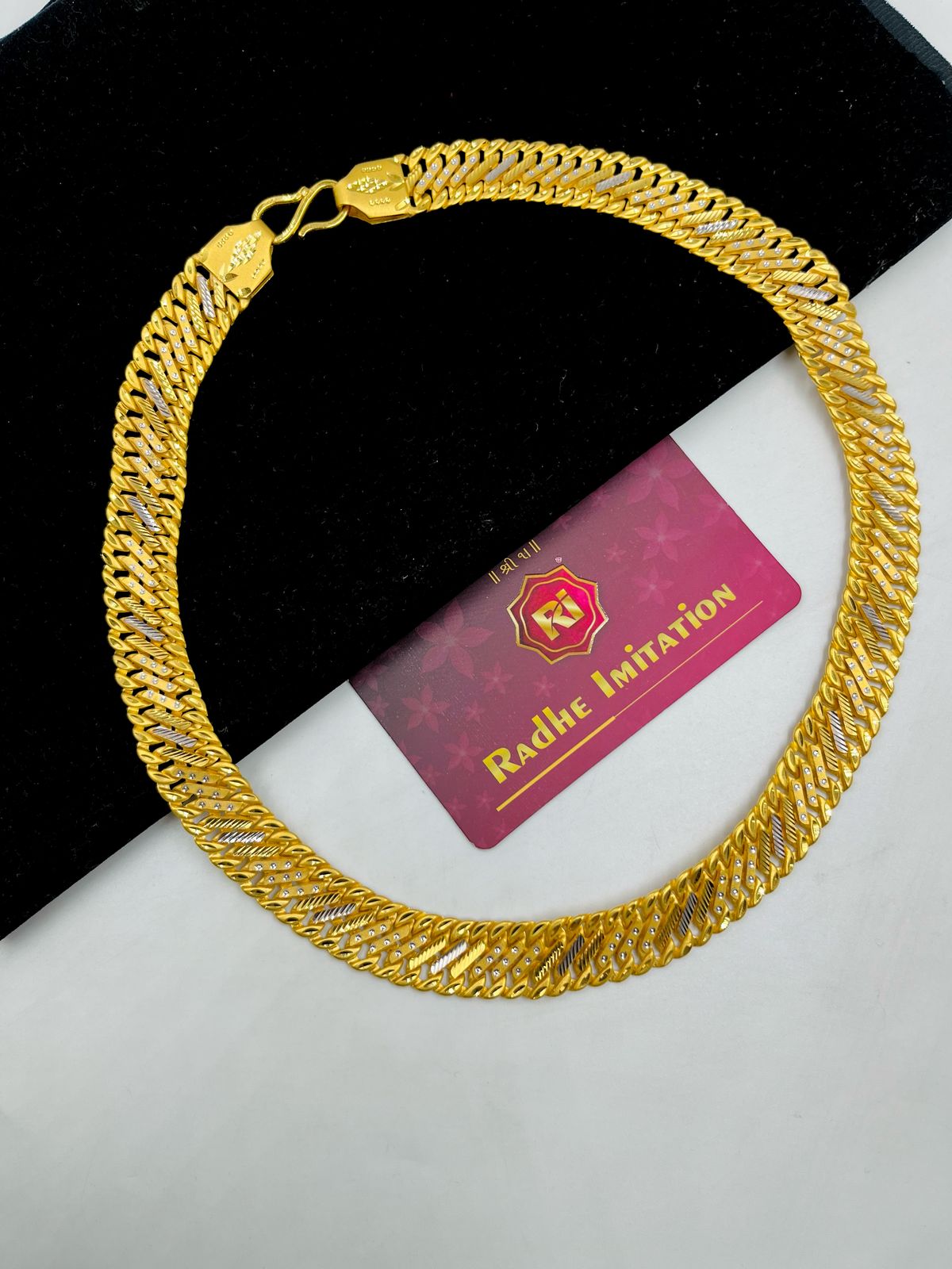 1 GRAM GOLD 2 LINE SMALL SINGAPURI CHAIN FOR MEN DESIGN A-720