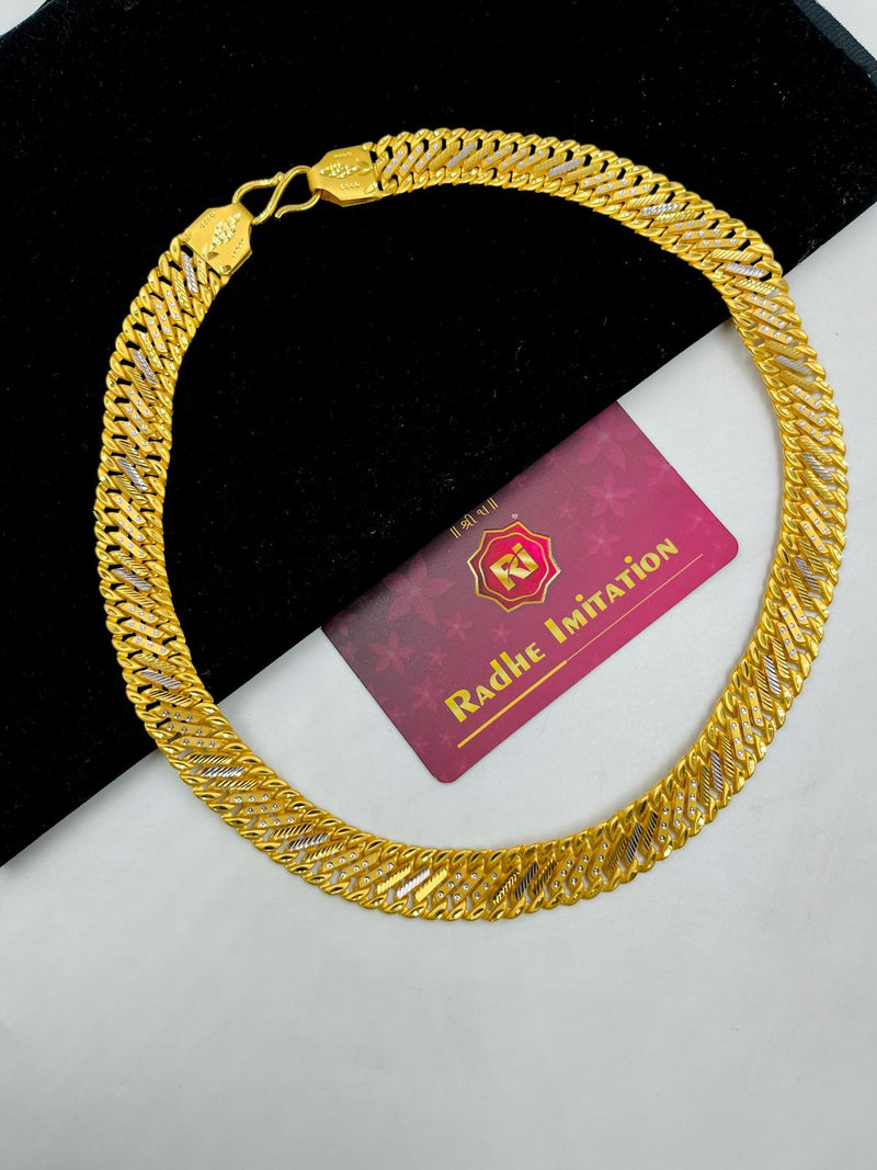 1 GRAM GOLD 2 LINE SMALL SINGAPURI CHAIN FOR MEN DESIGN A-720