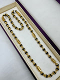 1 GRAM GOLD BLACK RUDRAKSHA MALA FOR MEN DESIGN A-31