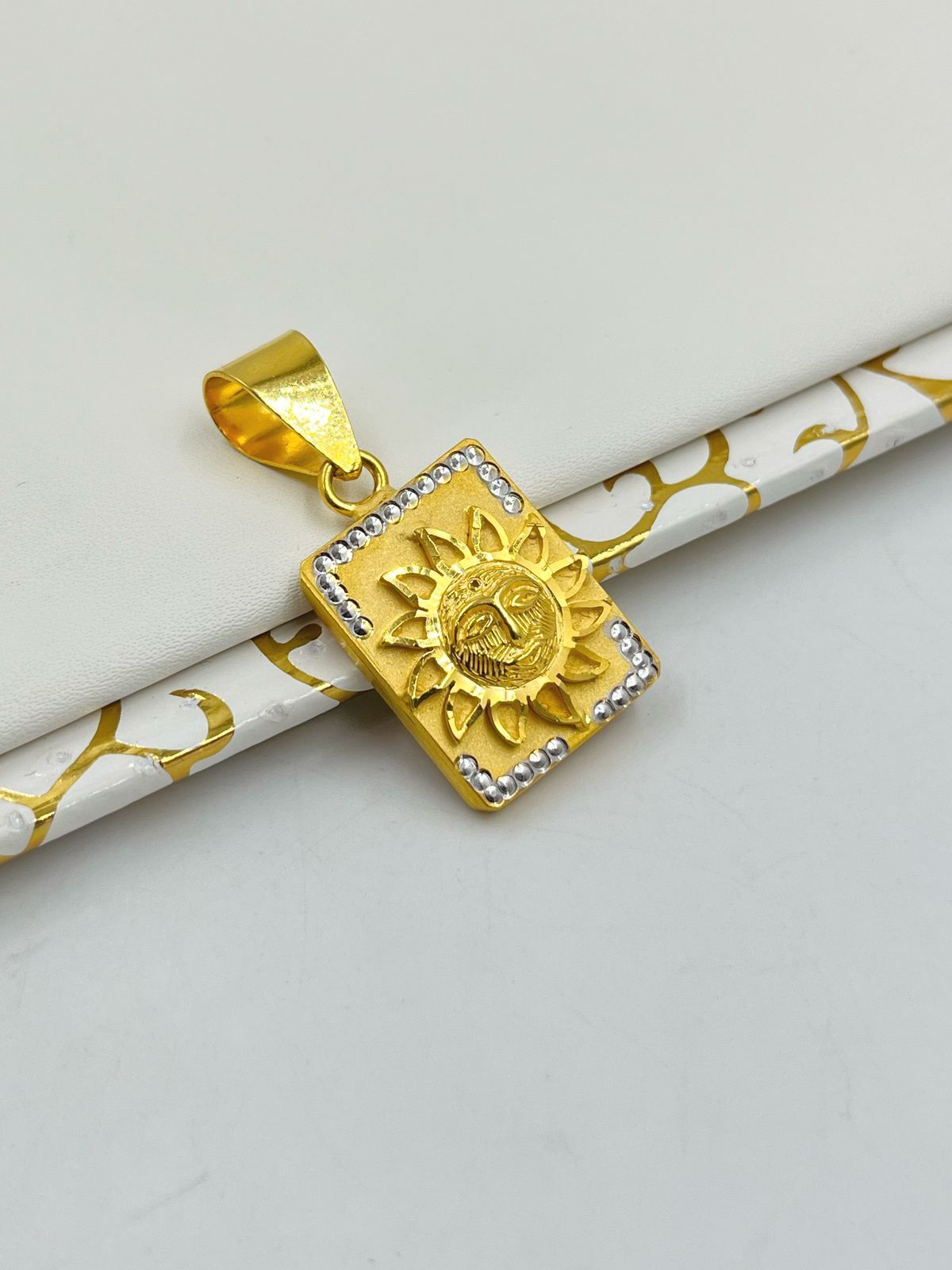 1 GRAM GOLD FORMING SURYA DEV PENDANT FPR MEN DESIGN A-156