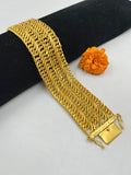 1 GRAM GOLD 2 LINE AATHDA BRACELET FOR MEN DESIGN A-144