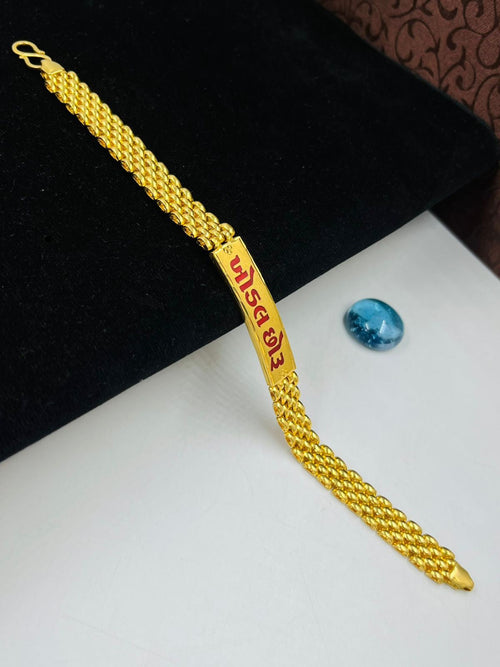 1 GRAM GOLD PLATING KHODAL CHORU LETTER PASI BRACELET FOR MEN DESIGN A-468