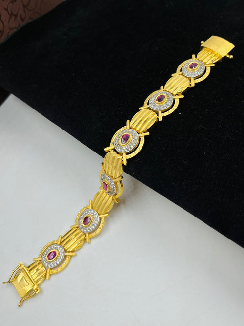 1 GRAM GOLD PLATING NEW DIAMOND BRACELET FOR MEN DESIGN A-19
