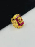 1 GRAM GOLD PLATING OM (AUM) WITH DIAMOND RING FOR MEN DESIGN A-357