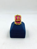 1 GRAM GOLD PLATING OM (AUM) WITH DIAMOND RING FOR MEN DESIGN A-357