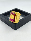 1 GRAM GOLD DIAMOND WITH SURYA RING FOR MEN DESIGN A-629