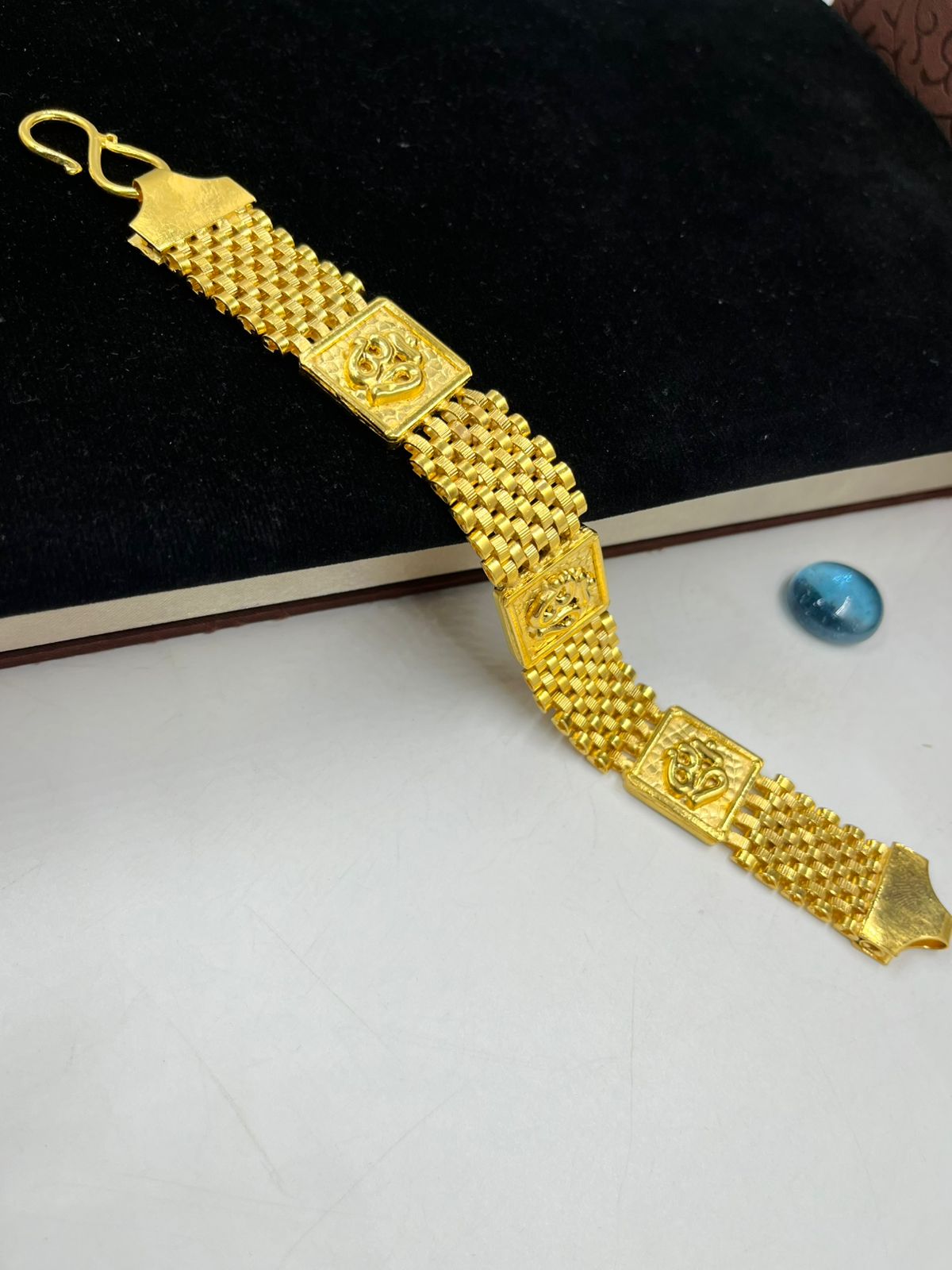 1 GRAM GOLD FORMING OM SYMBOL PASI BRACELET FOR MEN DESIGN A-481
