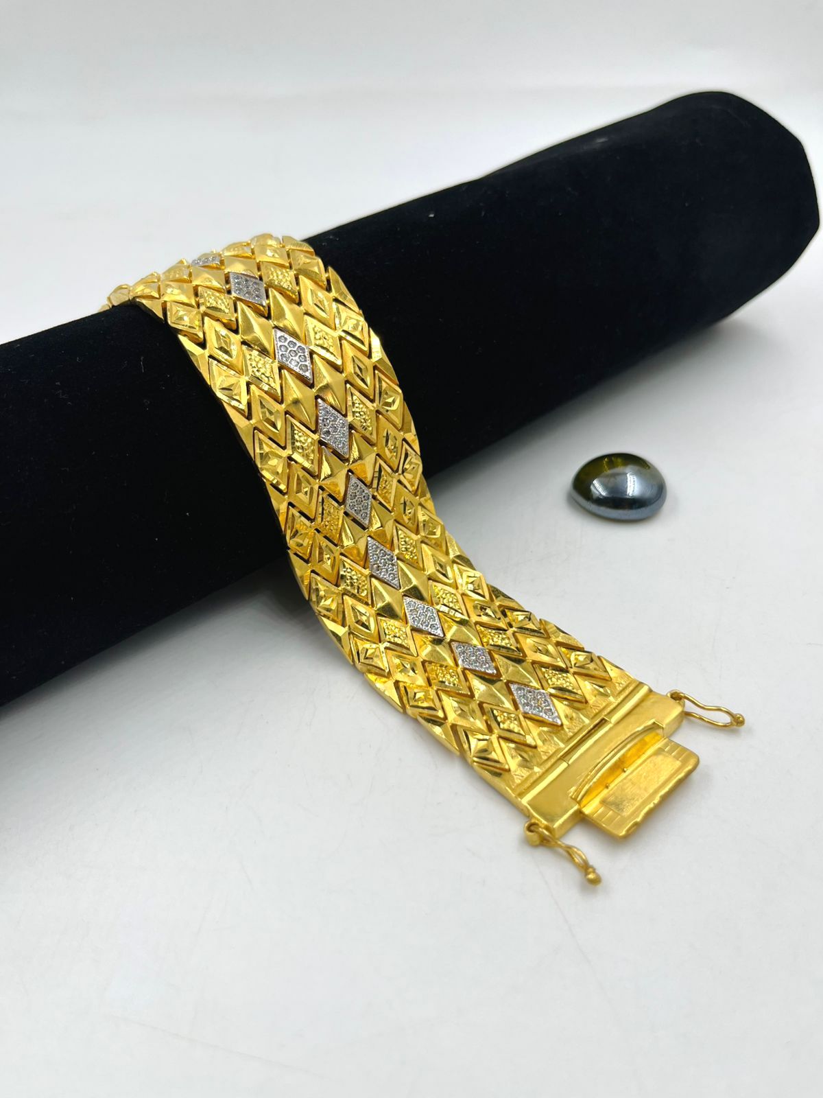 1 GRAM GOLD DIAMOND BRACELET FOR MEN DESIGN A-476