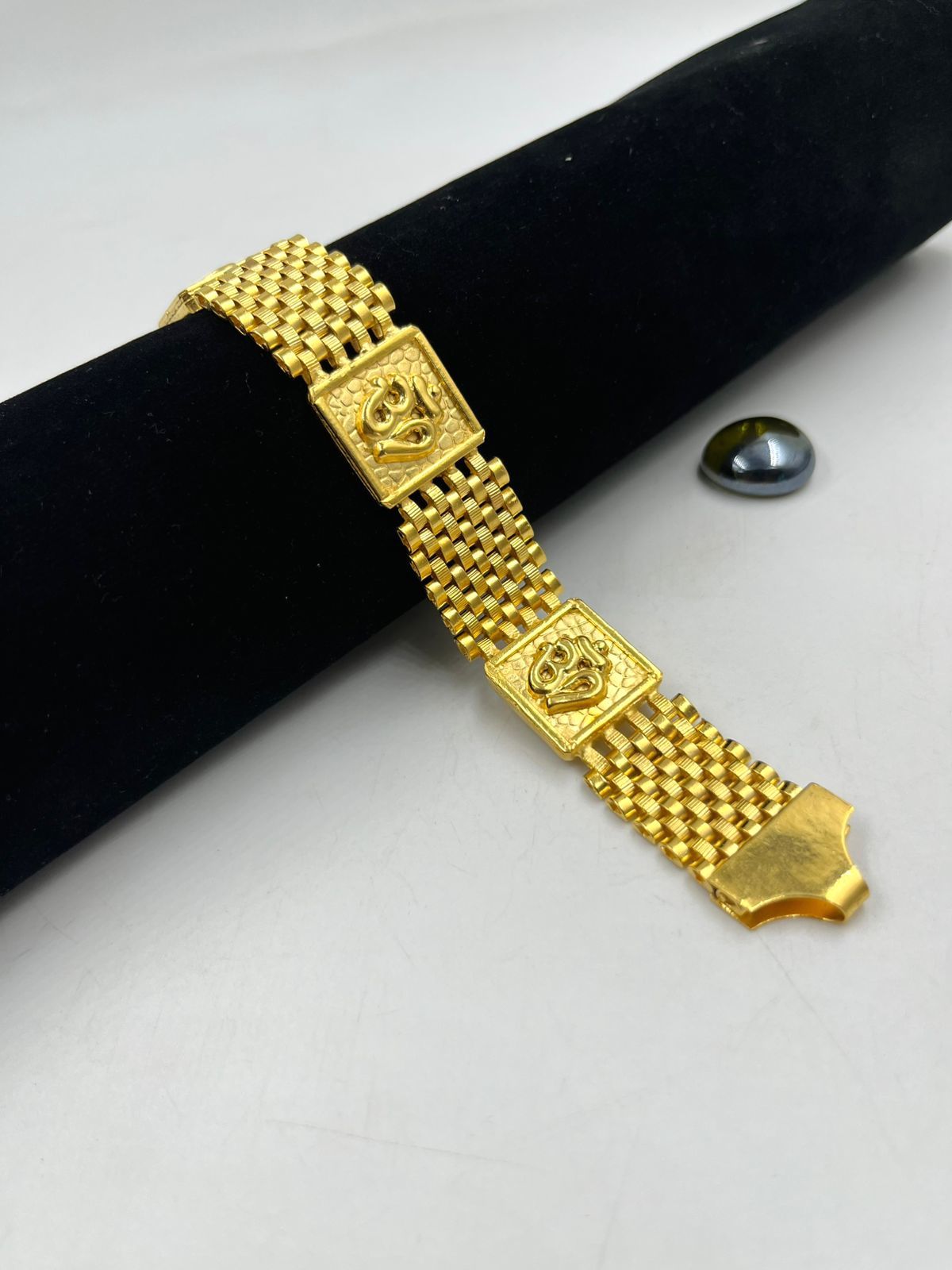 1 GRAM GOLD FORMING OM SYMBOL PASI BRACELET FOR MEN DESIGN A-481